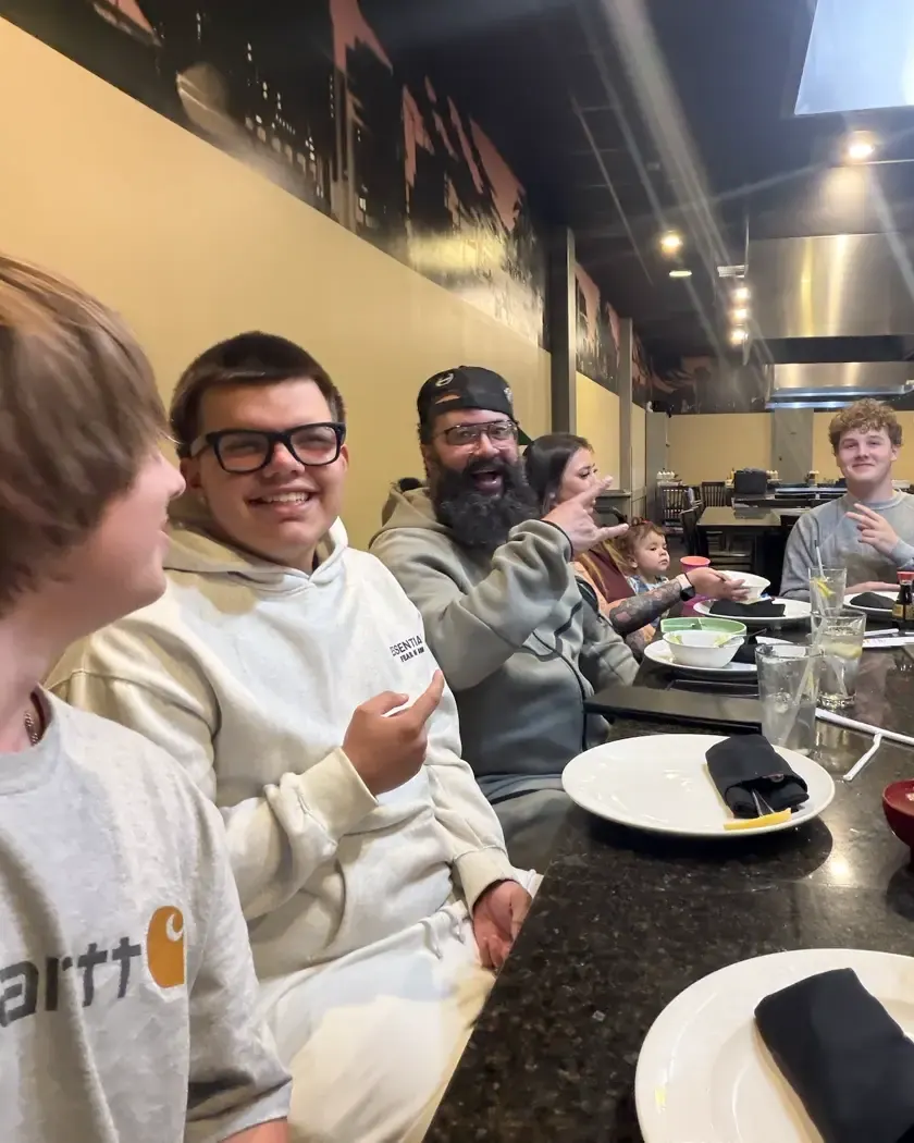 Team dinner at a hibachi grill
