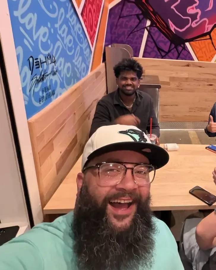 JP, founder of Up-North Acquisitions, at a team lunch in Redding